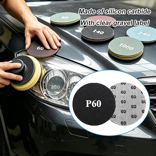 92PCS 3 Inch Wet Dry Sanding Discs for Dremel Tool Accessories,60-10000 Grit Hook and Loop Sandpaper for Dremel Polishing Kit,Used for Car Headlight Restoration,Metal,Resin Polishing