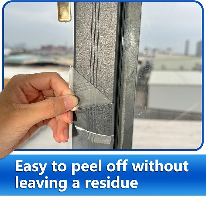 WENSSKKU Transparent Window Weather Sealing Tape for Winter,2 Inch x 55 Yards Clear Insulation Seal Tape for Windows and Doors Waterproof Weatherproofing