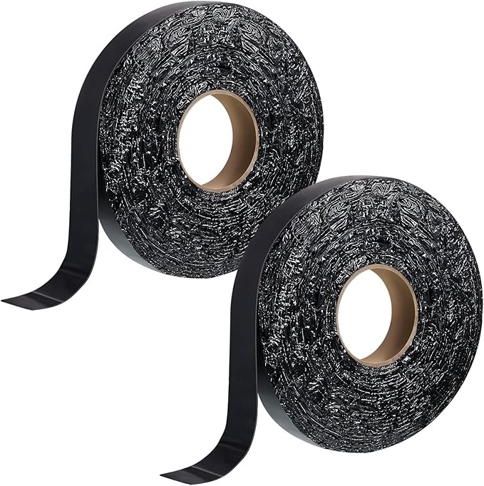 Fabbay 2 Rolls 1.18 Inch Asphalt Crack Filler Tape Asphalt Tape for Driveway Repair Joint and Crack Sealer for Tarmac Parking Lot Roof Cement Road, 50 Feet Each Roll