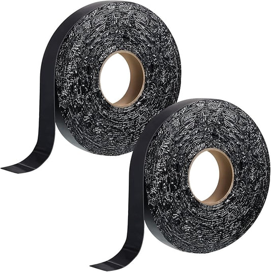 Fabbay 2 Rolls 1.18 Inch Asphalt Crack Filler Tape Asphalt Tape for Driveway Repair Joint and Crack Sealer for Tarmac Parking Lot Roof Cement Road, 50 Feet Each Roll