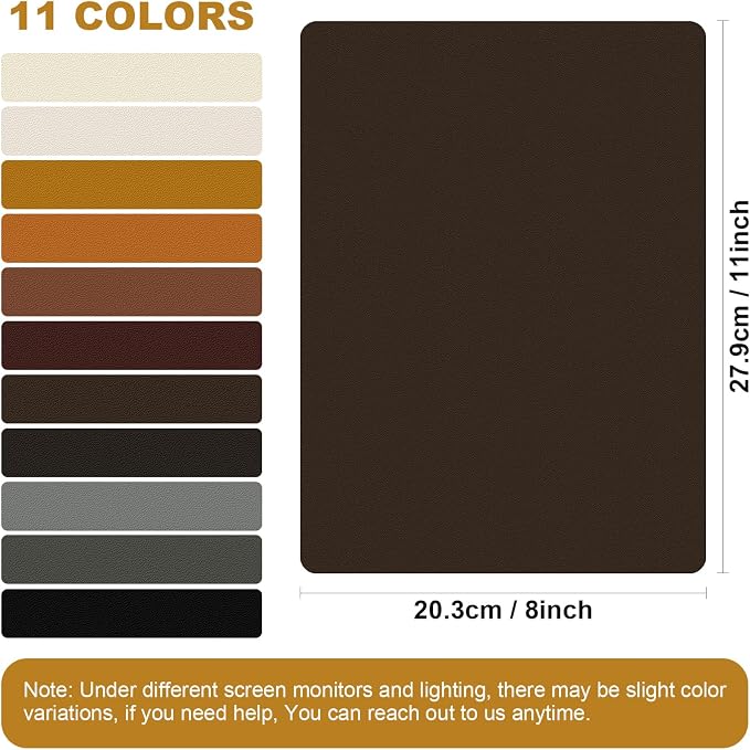 IANZE 2Pcs Leather Repair Patch, Self Adhesive Leather Repair Patch for Car Seats, Couches, Furniture, Sofa, Handbags, Office Chair (Dark Brown)