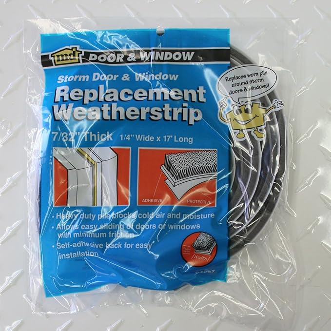 M-D Building Products, Gray 04267 M-D Epdm Adhesive Weather-Strip, 1/4 in W X 17 Ft L X 7/32 in H (Pack of 6)
