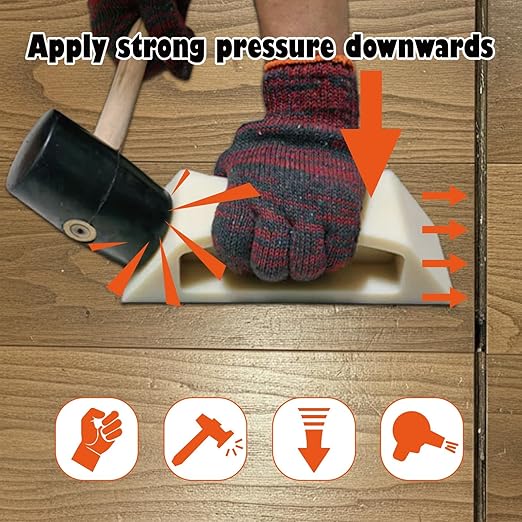 Floor Gap Fixer Tool, Plank Grabber for Vinyl Plank, Laminate, LVP, LVT, Hardwood, Engineered Wood Flooring Repair (Including Rubber Hammer)