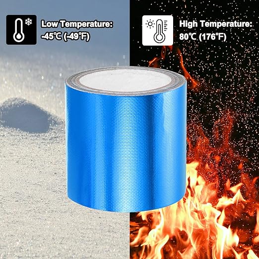 PATIKIL Awning Repair Tape 4" x 26ft Waterproof Canvas Tape High Adhesive Tear Repair Patch Kit for PVC Tarpaulin Tent Awning Fabric RV Sail Boat Cover, Blue