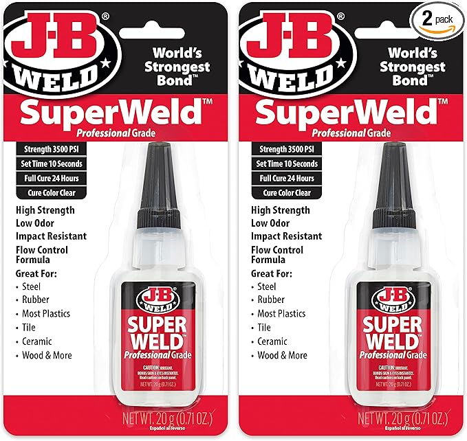 J-B Weld Superglue 20g 2 Pack - SuperWeld Professional Grade