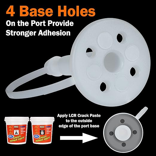 Liquid Concrete Standard Surface Injection Ports with Attached Caps (20)