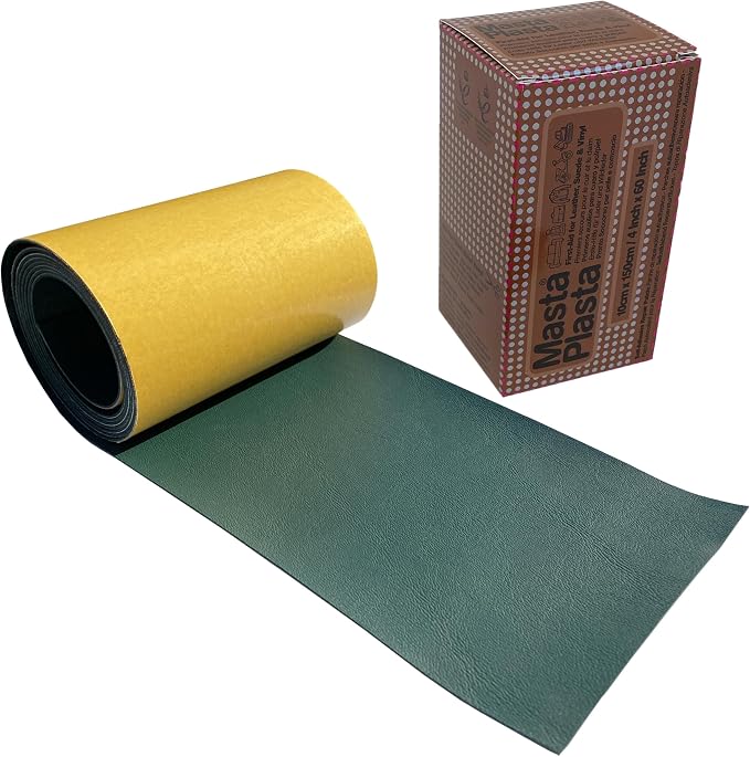 MASTAPLASTA Original Leather Repair Tape - Green 60" x 4" (150 x 10 cm). Quick and Easy Upholstery-Quality Leather Repair Patch for Couch, Leather Patches for Car Seats
