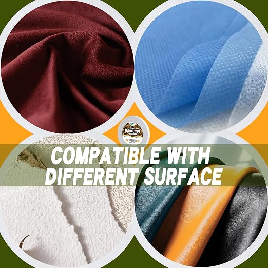 Fabric Tape M15 - Sticky Double-Sided Tape Strong Adhesive Cloth Leather Tape Press-on Tape, No Sewing or Ironing, Gluing, Alterations and Hemming - 4/5inch Wide 180FT Long