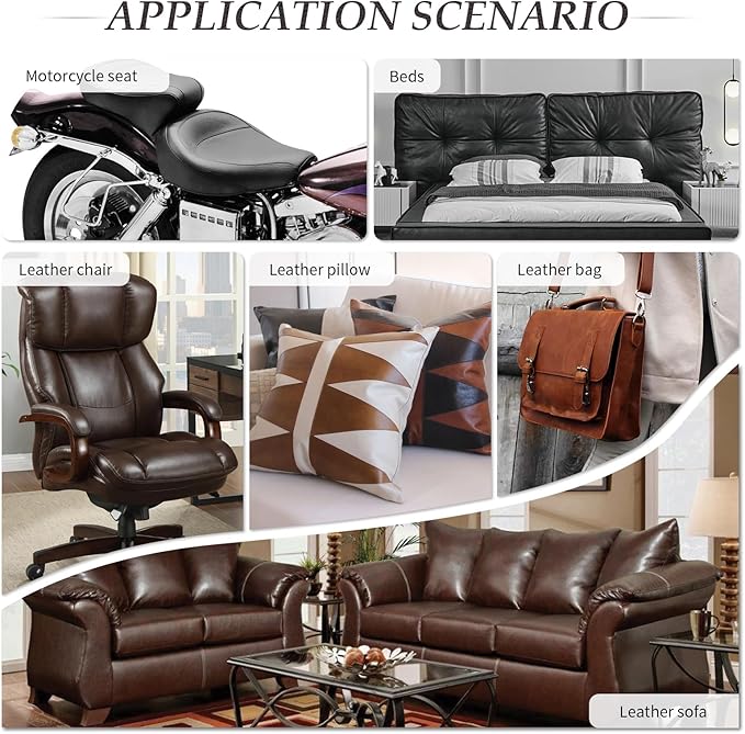 CHEIGHY Leather Repair Kit for Furniture - Advanced PU, Strong Self Adhesive Leather Repair Patch for Couches 17X157 inch Vinyl Repair Tape for Car Seat Upholstery Sofa Office Chair, Brown