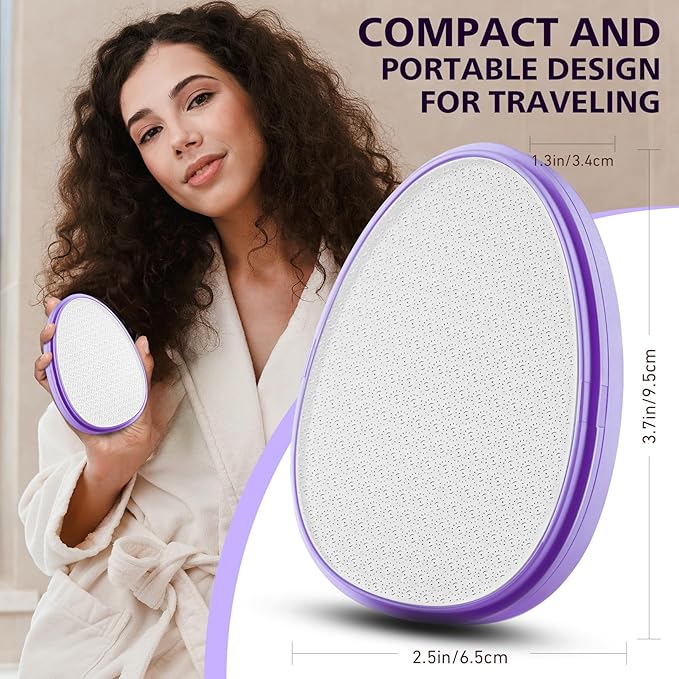 BALUCA Glass Foot File Callus Remover for Feet - Nano Glass Foot Scraper Scrubber Dead Skin Removal for Cracked Heels,Professional Pedicure Tool for Home, Salon, and Travel (Purple)