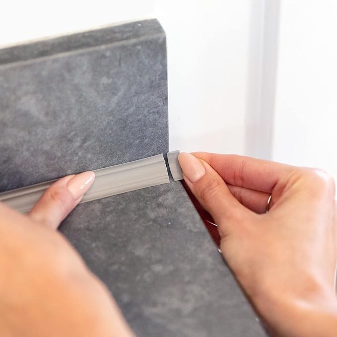 InstaTrim End Caps - 10 Gray 3/4" Wide Caulk Strip End Cap Pieces - Trim for Corners - Paintable