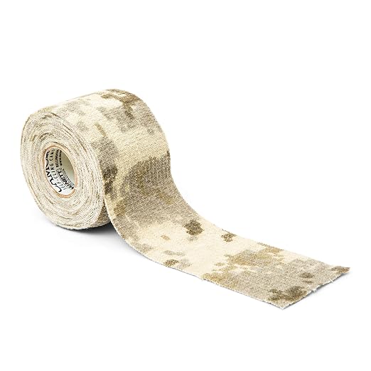 GEAR AID Camo Form Self-Cling and Reusable Fabric Camouflage Wrap, Adds Grip and Shield Hands from Hot or Cold Surfaces to Protect You and Your Equipment, Desert Digital, 2” x 144” Roll, 1 Pack