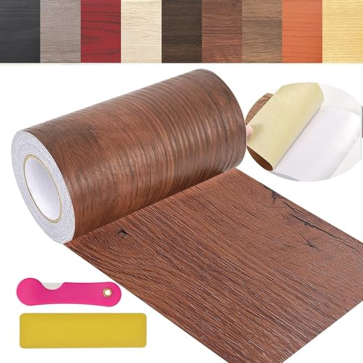 Wood Grain Repair Tape, 4.7 inch X 32ft Self Adhesive Grain Repair Patch for Tables, Chairs, Baseboards, Doors, Windows, Floors, Handicraft DIY.