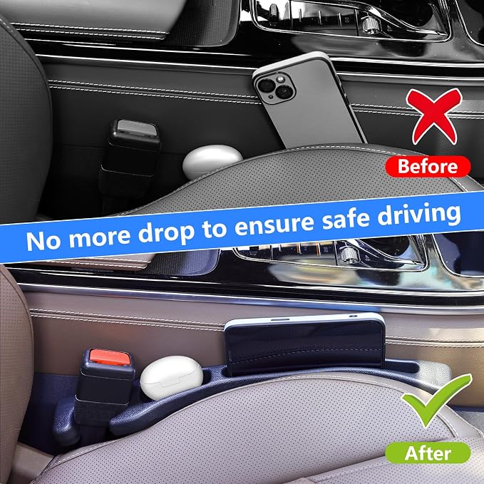 【Compatible with Toyota Highlander】 Seat Gap Filler,No Drop Seat Guard Compatible with Toyota Highlander.Drop Seat Guards for Cars(2Pcs),Emergency Keychain Car Escape Tool(2Pcs)