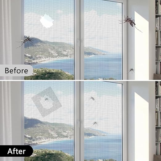 2″ X 30 FT Black Window Screen Repair Tape, Strong Adhesive Fiberglass Mesh Patch for Window & Door Screen Tears