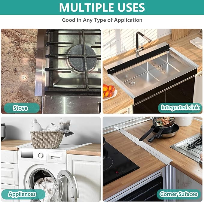 2025 Upgrade 2*Extendable Stove Gap Covers Stainless Steel +2*Gap Brushes,T Stove Counter Gap Cover,Oven Guards For Sides,Oven Gap Filler, Heat Resistant Stove Cover Guards Length 13.8" to 27.5",0.79"