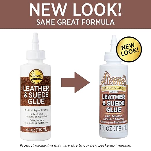 Aleene's Leather & Suede Glue, Adhesive For Crafts, Embellishments, Light Repairs, Leather Projects 4 fl oz