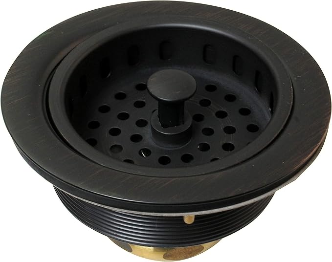 Westbrass D2145-12A 3-1/2" Post Style Large Kitchen Sink Basket Strainer, Antique Bronze (2-Pack)