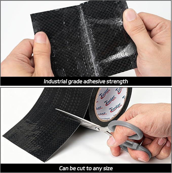 RV Underbelly Tape, Waterproof Flexible Permanent Sealing Adhesive Patch, Heavy Duty Tear Repair Tape for Mobile Home, Camper and Travel Trailer（4" x 33' ）