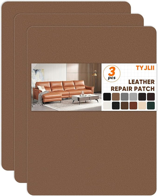 Leather Repair Patch Self Adhesive,8.3″ x 11″ Vinyl Patch Kit,Leather Repair Kit for Furniture,Car Seat,Couch,Office Chair.（Khaki）