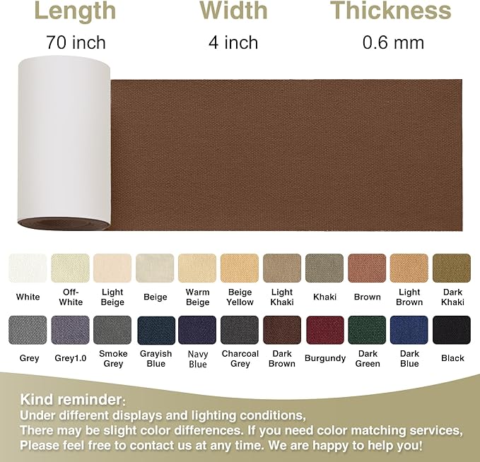 Gheeidau Canvas Repair Tape 4×70 Inch Waterproof Self-Adhesive Fabric Repair Patch for Repairing Boat Covers,Tents,Patio Umbrellas,Car Seats,Luggage,Sofas.(Dark Brown)