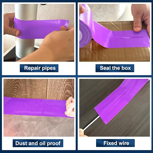 Purple Duct Tape Heavy Duty, 1.88 Inch x 35 Yard Waterproof Strong Adhesive Duct Tape for Indoor Outdoor Repairs Tear by Hand, 1 Roll