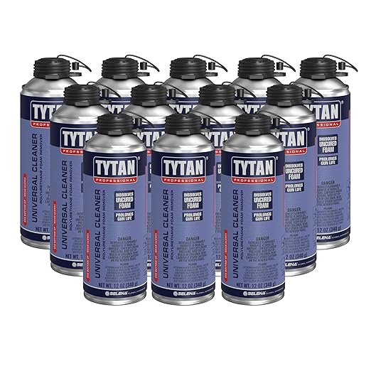 TYTAN Professional Universal Cleaner – 12 oz Adhesive Remover, Foam Dissolver, Expanding Foam Cleaner, Multi-Purpose Surface Prep & Tool Cleaner (12 Pack)