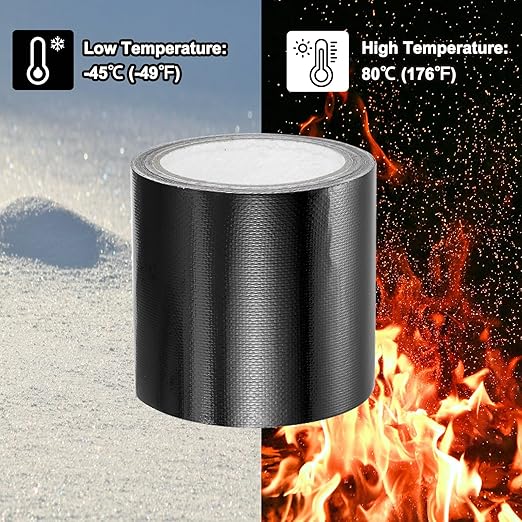 PATIKIL Awning Repair Tape 4" x 26ft Waterproof Canvas Tape High Adhesive Tear Repair Patch Kit for PVC Tarpaulin Tent Awning Fabric RV Sail Boat Cover, Black