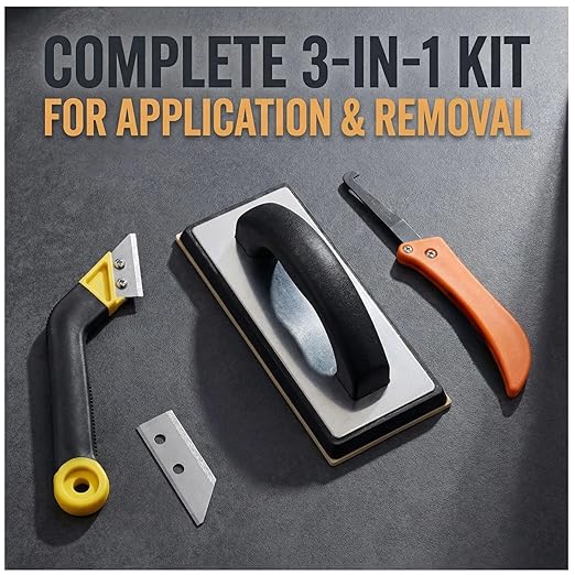 Grout Float and Grout Removal Tool Kit, Tile Grout Float with Non-Stick Rubber Pad, Grout Saw with 2 Blades, Hand Grout Removal Tool for Tile Cleaning and Repair