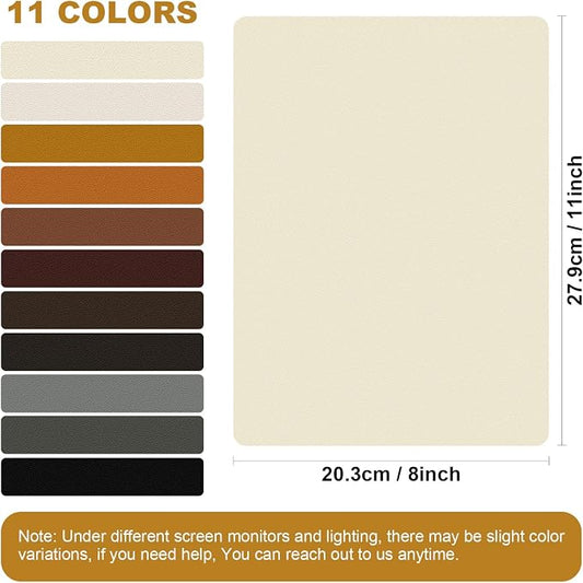 IANZE 2Pcs Leather Repair Patch, Self Adhesive Leather Repair Patch for Car Seats, Couches, Furniture, Sofa, Handbags, Office Chair (Beige)