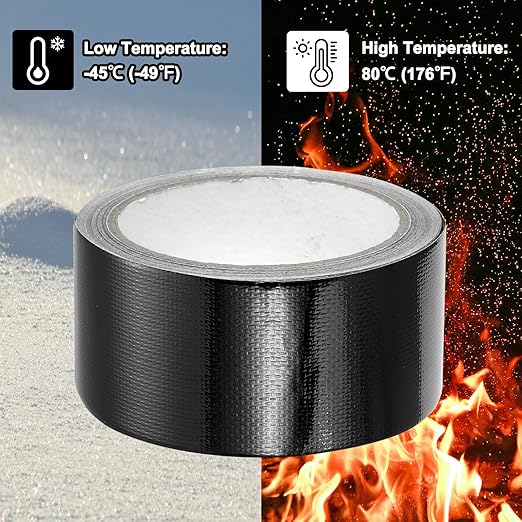 PATIKIL Awning Repair Tape 2" x 26ft Waterproof Canvas Tape High Adhesive Tear Repair Patch Kit for PVC Tarpaulin Tent Awning Fabric RV Sail Boat Cover, Black