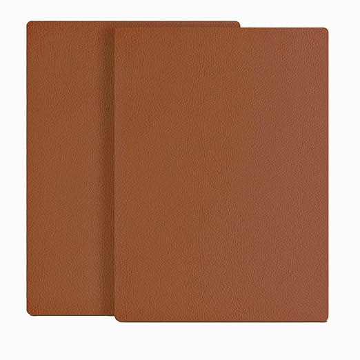 ILOFRI Leather Repair Patch 8x11 inch 2 Pcs, Self Adhesive Vinyl and Leather Repair Kit for Couch, Car Seats, Boat Seat, Furniture, Upholstery, Auto Interior, Sofa, Chair -Light Brown #2