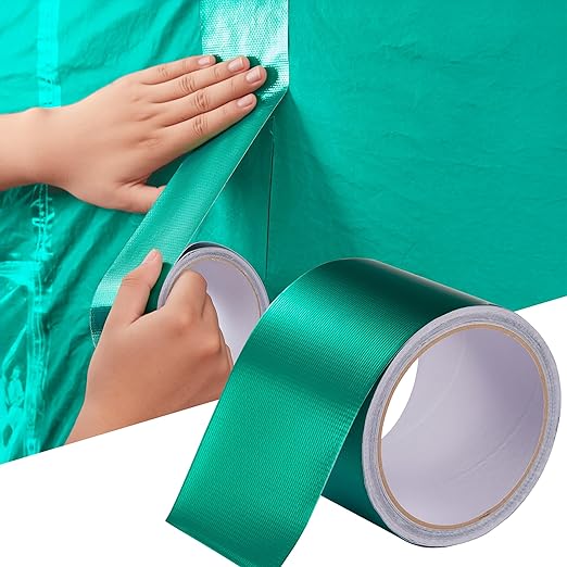 Awning Covers & Tarp Repair Tape - Waterproof Self Adhesive Patch Repair Kit | Patch Tapes for Awnings, Outdoor Canopies, Patio Awnings, Gazebos, Tents, RV, Canvas, Boat Covers (Green, 3 Inch X 25 Ft)