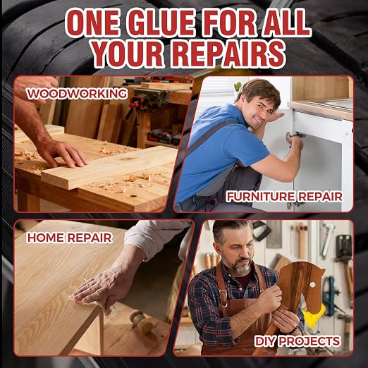 Contact Cement with Brush, Heavy Duty Neoprene Contact Adhesive, Flexible, Strong Bonding, Waterproof Glue for Wood, Leather, Rubber, Laminate & Upholstery – Easy to Use for DIY & Repair (4.16 oz)