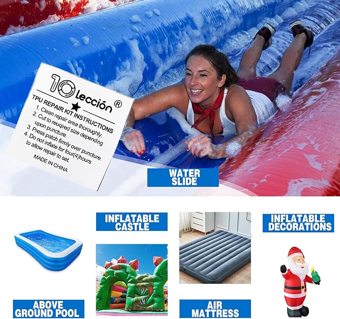 TPU Pool Patch Repair Kit for Air Mattress, Swimming Pool, Bounce House, Tent, Canvas, Canopy, Pool Floats, Tubes Air Bed and Inflatable Toys (3 in x 15 ft)