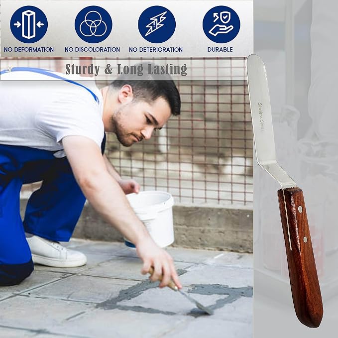 A2Z Scilab 4pcs Caulking Tools Spatulas, Stainless Steel Caulking Finishing Tool, Caulk Smoothing Tool, Sealant Grout Caulk Applicator Tool for Ceramic Tiles, Baseboards, Kitchens, Bathrooms