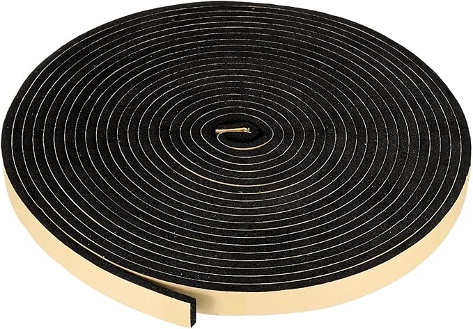 PATIKIL Foam Insulation Tape, 1" W x 1/4" t x 32.8FT Self Adhesive Weather Stripping Door Seal Strip for Door Window Air Conditioning, Black