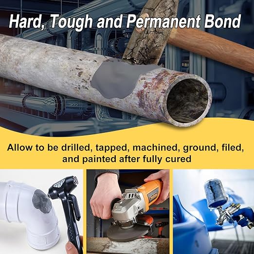 LOCBONDSO Epoxy Putty, Strong Bond Epoxy Putty Stick, Fast Setting | Waterproof & Heat Resistant, Easy Repair for All Purpose Metal, Plastic, Wood, Ceramics, Glass, Grey(2 oz.)