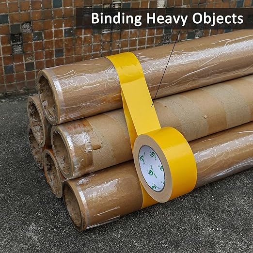 BOMEI PACK Yellow Duct Tape, 3Rolls Heavy Duty Strong Industrial Color Duct Tape 9mil x 1.88inch x 30yds for Packing and Repairing