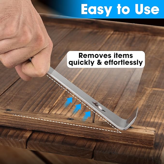3-In-1 Pry Bar, 10 Inch Premium Crowbar with Nail Puller for Prying, Scraping, Lifting, Pulling, Heavy Duty Stainless Steel Pry Bars for Home Remolding, Woodworking, Beekeeping
