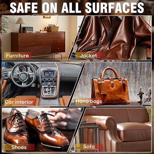 Leather Repair Kit for Furniture, Leather Seat Repair Kit for Cars, Vinyl Repair Kit for Sofa, Purse, Jacket, Restore Any Material, Fix Scratches, Tears, Holes with Easy Instructions, Match Any Color