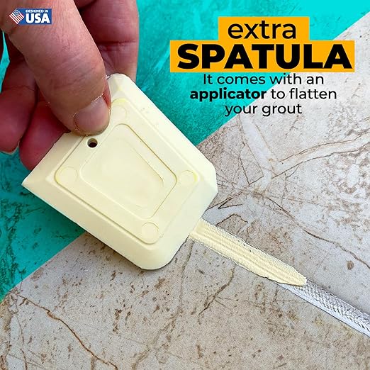 PentaUSA Cream Ivory Tile Grout Repair Kit - Premixed Sanded Grout for Bathroom Shower Kitchen Floor, Beige Collection, Water-Resistant Filler Tube with Applicator, Easy DIY Restore (8.8oz / 250g)