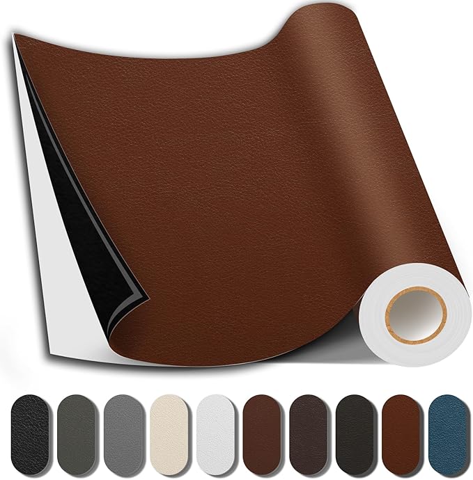 Shagoom Leather Repair Patch, 35X79 Inch Repair Patch Self Adhesive Waterproof, DIY Large Vinyl Patches for Couches, Furniture, Kitchen Cabinets, Wall （Light Brown, 35X79 Inch）