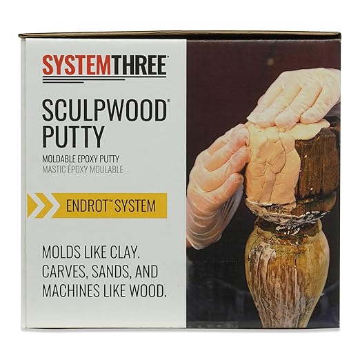 System Three SculpWood Putty Epoxy Filler Putty, 2 Gal, Brown
