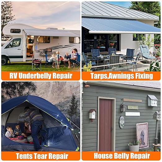 RV Underbelly Tape 4" x 20Ft, Permanent Waterproof Adhesive Repair Tape for Mobile Home Camper Travel Trailer, Wear-Resistant Fabric for Tears Holes Cuts – Strong Sealing for Motorhome & RV