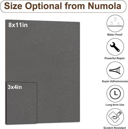 Numola Leather Repair Patch 3×4 inch Self-Adhesive Leather Repair Tape, Scratch/Holes Vinyl Repair Kit for Couch, Car Seat, Sofas, DIY Furniture Upholstery, Chair, Jackets, First-aid(Gray)
