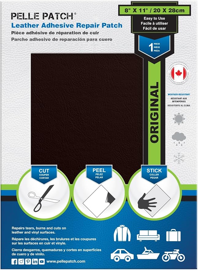 Leather Sofa Repair Kit - 25 Colors Available - Original 8x11 - Wine