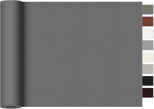 Leather Repair Tape,16 x 30 Inches Self Adhesive Leather Repair Patch，Leather Repair Kit for Furniture，Couches,Car Seats,Cabinets,Handbags(Fine-Grain Dark Gray)