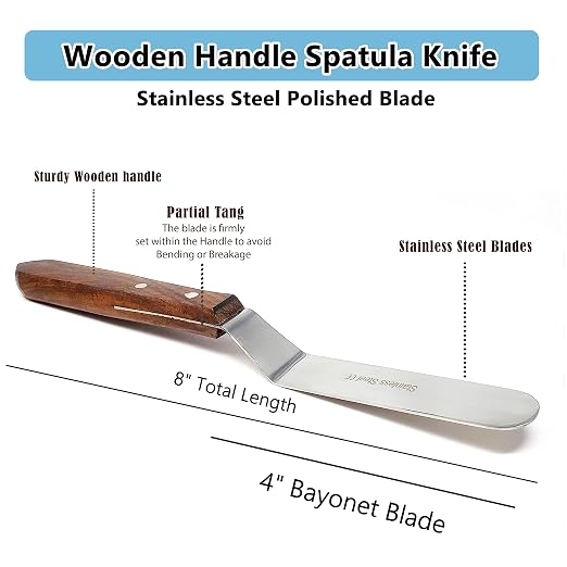 A2Z Scilab Brand Engineering Classic Offset Caulk Tooling Spatula, Stainless Steel (4 Inch Long Offset Blade)