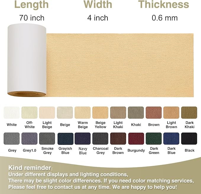 Gheeidau Canvas Repair Tape 4×70 Inch Waterproof Self-Adhesive Fabric Repair Patch for Repairing Boat Covers,Tents,Patio Umbrellas,Car Seats,Luggage,Sofas.(Beige Yellow)